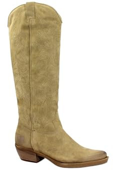 Felmini C458 Marvin Stone Beige Stivale Donna Tacco Punta camoscio texano Ricamo 39