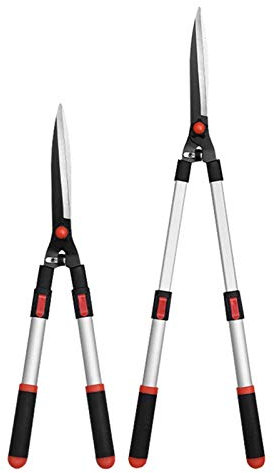 ISCBAFYX Ausziehbare Heckenschere mit Teleskopgriffen – perfekt zum Trimmen, Reparieren und Beschneiden Ihres Gartens – gewellte Klinge, Handschere für Gras, Büsche, Blumen und Rasen