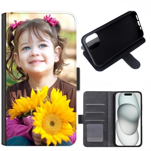 Personalised Phone Case for Apple iPhone 11, Personalised Image/Picture/Photo Custom Design on Leather Wallet Magnetic Side Flip Folio Phone Cover With Card Slots (iPhone 11)