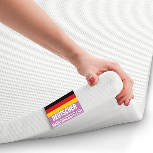 B!HOME Matratzentopper [180x200x4,Gel Schaum] für Matratze Matratzenauflage mit Eckgummi Topper Ideal für Boxspringbetten, Schlafsofas und Camping, Öko-Tex, Made in Germany