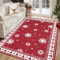 Enyhom Rot Weihnachten Teppich, Nicht-Schuppen Schneeflocke Wohnzimmer Teppiche Anti-Rutsch Kurzflor Bodenmatte Christmas Großer Teppich für Home Decor(Schnee, 120 x 180 cm)