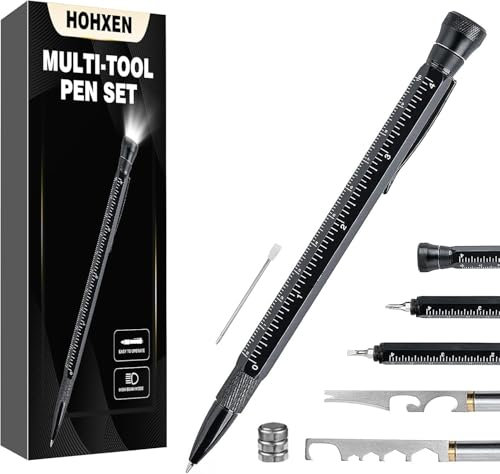 HOHXEN Gifts for Men, Multi Functional Tool Pen, Pen DIY Tools, LED Gadgets, Office Accessories Friendship Gifts, Father's Day Gifts, Valentines Gifts and Christmas Gifts for Husband and Boyfriend