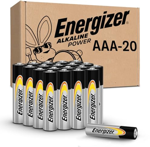 Energizer Alkaline Power AAA Batteries, 20 Count, Long-Lasting Triple A Batteries, Suitable for Everyday Electronics and Emergency Gear
