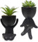 2 piezas de escritorio de oficina plantas en maceta plantas artificiales macetas de interior, pequeñas figuras de cerámica plantas creativas en macetas, decoración linda de escritorio, decoración de