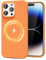 LoeoeL for iPhone 14 Pro Case Silicone Mag Safe, Thin Soft Rubber Gel Jelly iPhone 14 Pro Phone Case Compatible with Magsafe, Neon Orange
