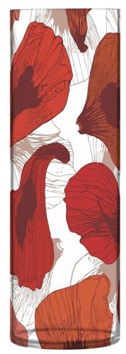 Rote Gingko-Kunststoff-Blumenvase für Heimdekoration, 30 x 9 cm, Hurricane-Vase, transparente Vasen für Zuhause, Wohnzimmer, Schlafzimmer, Party-Dekoration