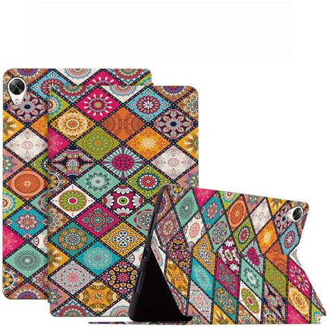 DayQiQiPu Funda para Huawei MediaPad M6 (10,8 Pulgadas, Modelo: SCM-AL09/SCM-W09) Cuadros de Colores Patrón PU cuer, Carcasa Tableta Flip de Soporte ultradelgada Con Auto Reposo/Activación,05