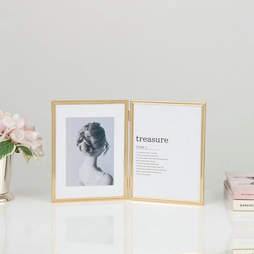 Ayoiow Porta Foto Da Muro 20x15 Metallo Cornice Da Tavolo Foto Oro Cornice Multifoto Cameretta