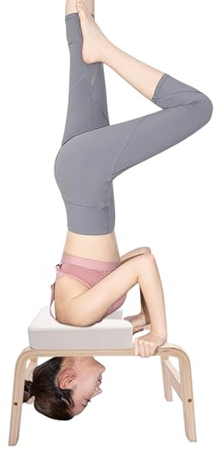 Yoga Headstand Bench - Taburete for Home Practice - Inversión Chair With Wood and PU Pads - Silla de Yoga