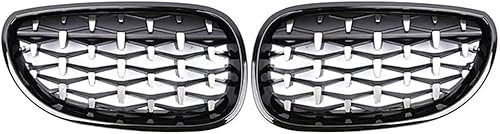 bairuibin Auto Kühlergrill für BMW E60 E61 5-Serie 550I 535I M5 2003 2004-2010,Sport Nieren Kühlergrill Doppelsteg Frontgrill,Waben Gitter Auto Frontstoßstange Zubehör