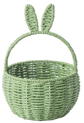 Osterkörbchen Mit Henkel, Kinder Osternest Korb, Oster Geschenktüten, Ostertüten Aufbewahrung Ostergeschenke Ostern Eier Süssigkeit Plätzchen, Handgeflochtenerb Kleiner Weidenkorb mit Henkel (Grün)