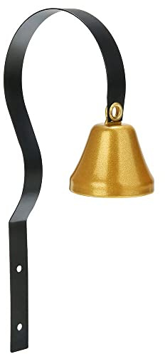 Retro Doorbell Wall Mounted Metal Shopkeepers Bell Alert Doorbell Home Decoration 185x41mm Black Gold