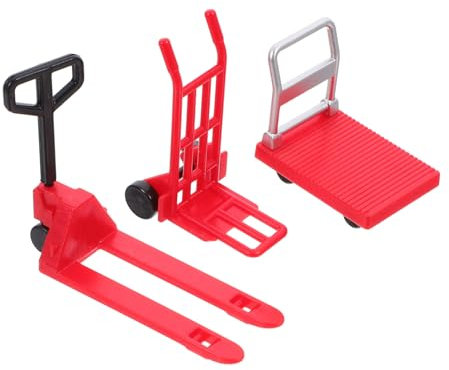 GARIOUANS 1satz Miniatur Handwagen Miniatur Gabelstapler Plattformwagen Und Spielzeug Für Realistisches Design Fördert Kreatives Spielen Und Handfertigkeiten Für Puppenhaus Und