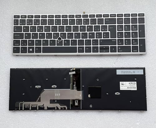 QMSOZMD Piezas de portátil Nueva Bélgica for HP Probook 650 G4 650 G5 retroiluminación Plateada con Point Stick Notebook Teclado for portátil