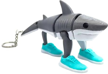 Cumnvulnt Italian Brainrt Figuren Schlüsselanhänger, 3D-Druck Tralalero Tralala Figure, Lustige Tiere für Tasche Dekoration Anhänger, Hai mit Schuhen Schlüsselanhänger für Sammlung und Dekoration