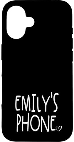 Emily's Phone Emily Personalized Name White Black Case for iPhone 16