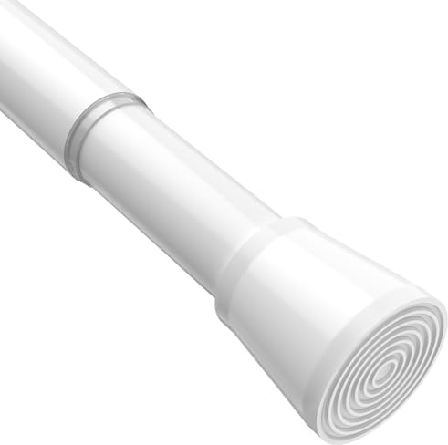 BSYXLSX Barra de Cortina Extensible para Ducha, sin taladrar, 71-155 cm (diámetro 25 mm), Material de Acero Inoxidable Blanco, Ideal para Baño, Ventana, Puerta y Armario