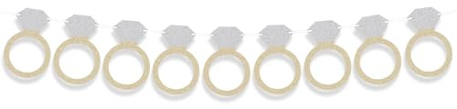 Großes Ringbanner für Junggesellinnenabschiede, Verlobungsfeiern, Hochzeiten und Brautpartys – fertige Dekoration mit Ringen