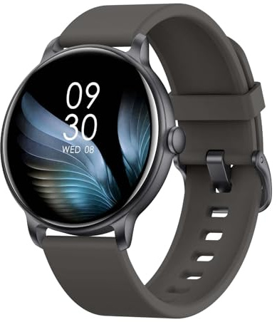 AcclaFit Smart Watch, 1.43’’ AMOLED Smart Watches for Men Women (Answer/Make Call), Fitness Tracker with Heart Rate/Sleep Monitor, IP68 Waterproof Activity Tracker, Pedometer for Android iOS/Black