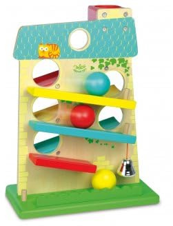 Toboggan avec 3 Boules en Bois - Enfant - Set Jouet 1er Age d eveil + 1 Carte Tigre