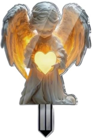 Sikweny Grabschmuck Wetterfest 2D Acryl, Engel für Grab Wetterfest | Grabschmuck Engel Bodeneinlage, Grab Deko & Friedhof Deko Wetterfest Wasserdicht für Friedhof Garten und Blumentöpfe