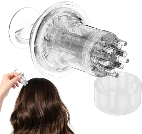 Scalp Oil Applicator 9x3x2cm 6ml | Fine Hole Roller Ball Hair Dispenser | Transparent Gel Guide Comb For Hair Growth Massage Tool