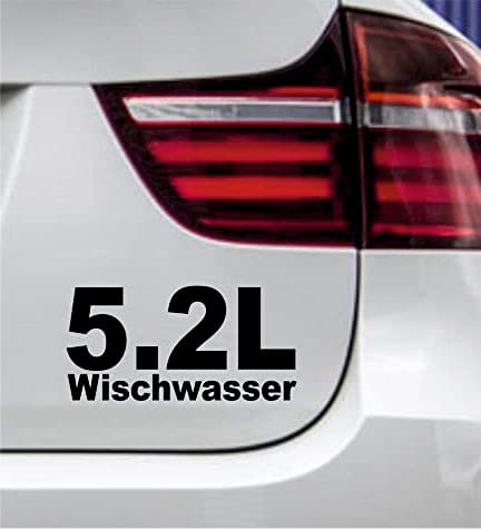 wDesigns Autoaufkleber 5.2 Liter Wischwasser Tuning Aufkleber Sticker OEM