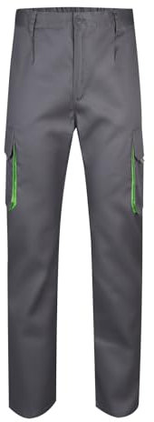 Velilla 103004 Pantaloni Bicolor Multitasche, Colore Grigio e Verde Lime, Taglia 34