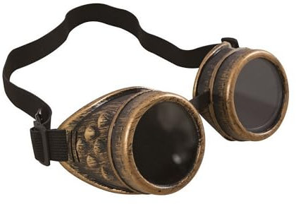 P'TIT CLOWN 69100 – Steampunk-Brille – elastisch, verstellbar – Erwachsene – Unisex – Kostüm Zubehör – perfekt für Halloween, Karneval, Cosplay, Kostümpartys, Themenveranstaltungen