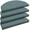 Floordirekt 15x Treppenstufen Matten, Stufenmatten innen für Treppe, Treppenteppich, selbstklebend, Teppich für Treppenstufen, Treppenschutz, Stufenteppich (London, Grün, 56 x 19 cm, Halbrund)