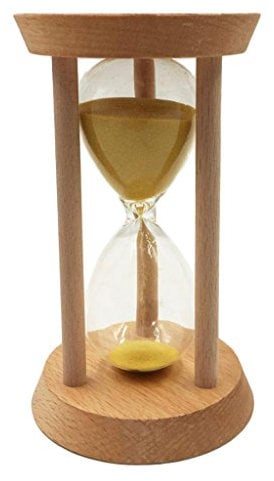 D DOLITY 15/20 /30 Min Holzrahmen Sanduhren Zahnputzuhr Sandglass Timingwerkzeug für Haus Zimmer Büro Dekoration - Gelb, 20 Minuten