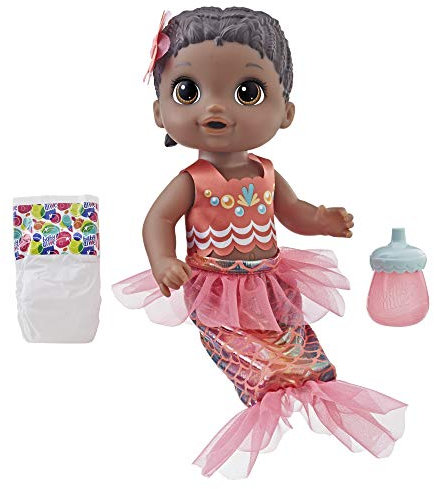 Baby Alive Baby Wassernixe, schwarzhaarig Babypuppe für Kinder ab 3 Jahren