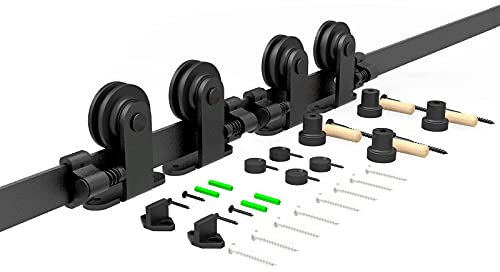 8FT/243cm Sliding Barn Wood Door Closet Hardware Track Kit Track System Unit for Double Door