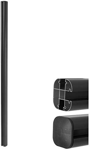 Mendler Alu-Pfosten Sarthe-WPC-Zaun, Pfeiler Pfahl, Stecksystem 1,86m - anthrazit