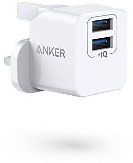 USB Plug, Anker PowerPort mini Dual Port USB Charger, Compact Wall Charger Cube, For iPhone 15/14/13/12/11 Pro Max, Galaxy S23/S22/Note20, HTC, LG, and More
