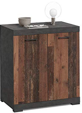 möbelando Kommode Beistellschrank Anrichte Standschrank Holzschrank Schrank Birkenhead V Matera/Old Style dunkel