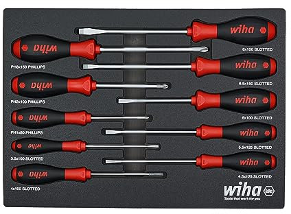 Wiha 30280 10 Piece SoftFinish Cushion Grip Screwdriver Tray Set