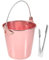HEMOTON Eiseimer Eiskübel Eiswürfelbehälter Aluminiumlegierung Mini Eimer mit Eiszange 1,25 L Eisbehälter Party Süßigkeiten Bonbons Pommes Frites Behälter Blumeneimer Kupfer