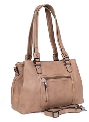 Hexagona - Sac porté épaule 2 anses - Compatible téléphone Portable - pour Femme - Collection Gracieuse - Écorce