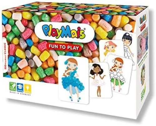 Playmais FUN TO PLAY Fashion Bastelset für Kinder ab 5 Jahren I Motorik-Spielzeug mit 550 Stück, Modevorlagen zum Spielen mit Anleitung I Natürliches Spielzeug I Fördert Kreativität & Feinmotorik