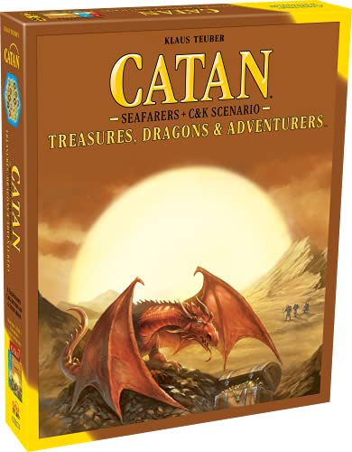 Catan Studios Catan Schatz, Drachen und Abenteurer, Brettspiel-Erweiterung, ab 8 Jahren, 3 bis 4 Spieler, 90 Minuten Spieldauer