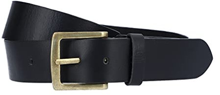 Gusti Gürtel Leder - Jori schlichter Ledergürtel mit goldener Schnalle Accessoires Herren Damen Unisexgürtel Schwarz Leder