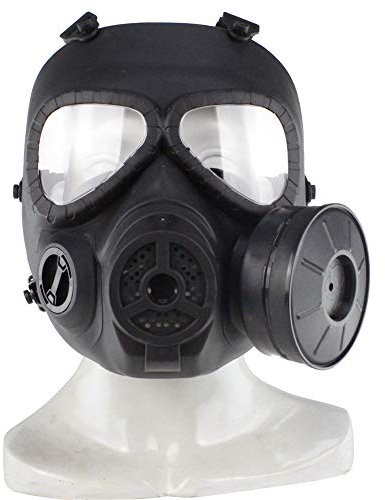 KODENOR Airsoft Taktische Maske Anti-Nebel PC. Objektivschutzmasken Einzelventilmask-Gasmaske BB. Gun Paintball Shooting Games Equipment (Color : MA-27-BK)