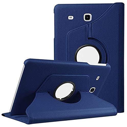 TTYYNN Custodia per tabletTab E 9.6 pollici T560 T561 Custodia Cover per Samsung Tab E 9.6 SM-T560 Tablet Custodia a vibrazione in pelle PU rotante a 360 gradi, blu scuro