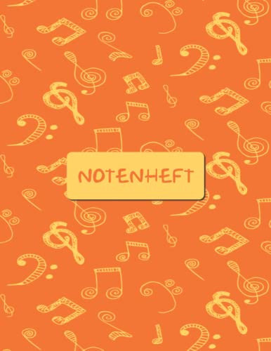 Notenheft: Blanko Notenheft - Geeignet für Anfänger und Fortgeschrittene - 120 Seiten -DIN A4 - Große Lineatur - Musik Schreibheft