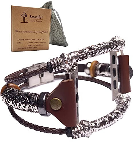 Smatifu Stylish Straps for Youth Women,Adjustable Replacement Leather Sport strap Wrist Strap for Apple Watch Series 1,2,3 42mm 4,5,6,SE 44mm Serise 7 45mm Heart Rate Monitor, Grey Cofee Brown