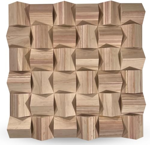Acoustic Diffuser - Wood Acoustic Diffusion Panel - Wooden Sound Panels For Echo Reduction And Sound Control (Triangle)