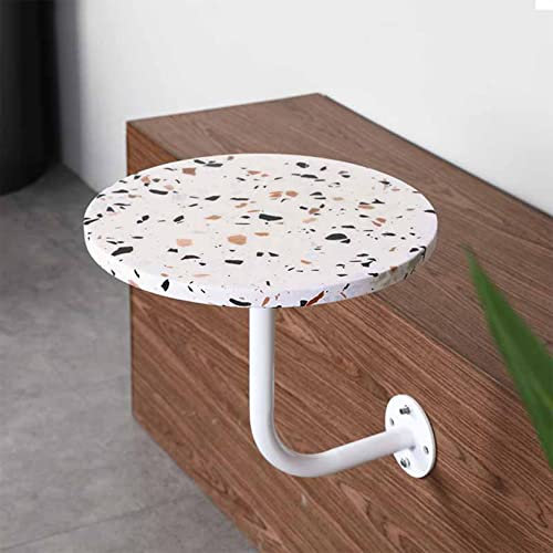 SYCARPET Wandtisch mit künstlichem Terrazzo Top nordisch minimalistische Wand montierte kleine runde Arbeitsplatte Kreativkabine Sitz für Milk Tea Shop, Cafe, Cafe