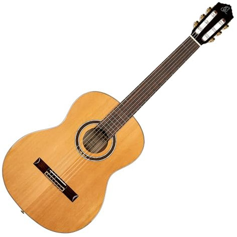 Ortega Guitars 4/4 Konzert Gitarre – Performer Series – Inklusive Gig Bag – Massive Zeder, Walnuss, Hochglanz Natur (R159)