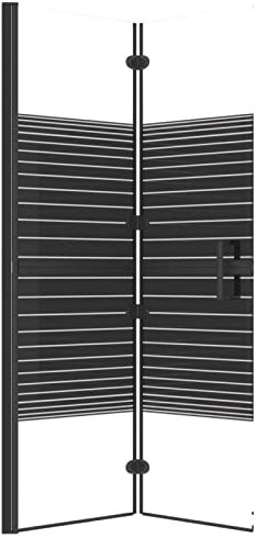 Tidyard Cabine de douche pliable avec poignée - Paroi de douche pliable - Pare-douche - Pare-baignoire pliable - ESG - 80 x 140 cm (l x H) - Transparent et noir